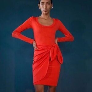 Line by K wrapped orange dress